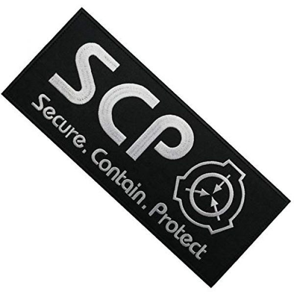 APBVIHL Airsoft Morale Patch 5 2 Pack Large Size SCP Foundation Secure Contain Protect Embroidered Patches, Tactical Military Morale Badges Decorative Appliques with Fastener Hook and Loop Backing