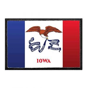 P PULLPATCH Airsoft Morale Patch 1 Iowa State Flag - Color Morale Patch | Hook and Loop Attach for Hats, Jeans, Vest, Coat | 2x3 in | by Pull Patch
