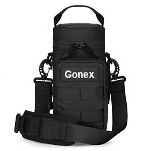 Gonex Tactical Pouch 1 Gonex Upgraded MOLLE Water Bottle Pouch, Tactical Military Bottle Holder Hydration Carrier Mesh Bottom with Belt for Backpack Camping Travel Outdoor Activities