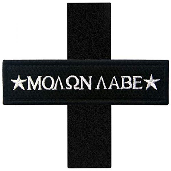 Rocking Planet Airsoft Morale Patch 3 Molon Labe Spatan Tactical Patch Embroidered Military Morale Applique Fastener Hook & Loop Emblem, White & Black