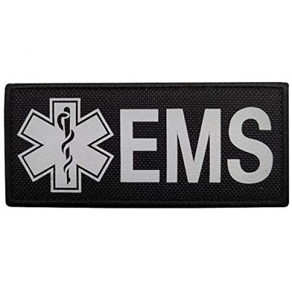 ODSP Airsoft Morale Patch 7 8.66 x 2.95 Inch Large Reflective EMS EMT Star of Life Patch - IR Infrared Medical Patches Tactical Military Morale Emblem Badages with Hook and Loop Fastener Backing, Bubble of 2 Pieces