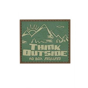 5ive Star Gear Airsoft Morale Patch 1 5ive Star Gear "Think Outside No Box Quote Morale Patch, One Size, Multi-Colored