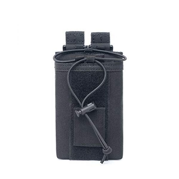 abcGoodefg Tactical Pouch 3 abcGoodefg 1000D Adjustable Molle Tactical Pouch Radio Holster Case Walkie Talkie Holder Duty Belt, 5.3"x 3.5"x 1.6" (Black)