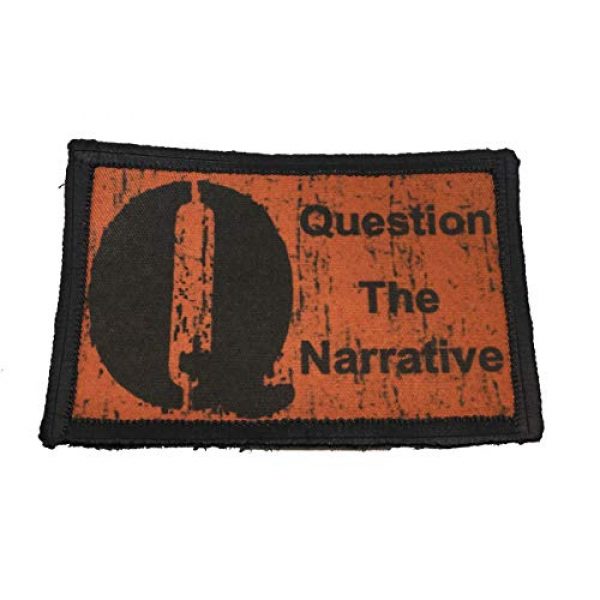RedheadedTshirts Airsoft Morale Patch 1 2x3 QAnon"Question The Narrative" Morale Patch Military Tactical Made in The USA