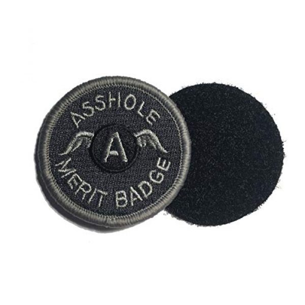 Empire Tactical USA Airsoft Morale Patch 2 Black 2" Inch Asshole Merit Badge Tactical (Hook/Loop) Morale Military Patch