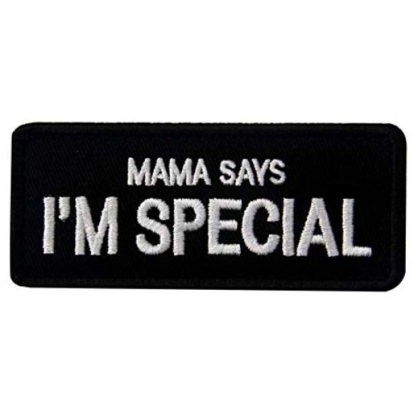Minason Airsoft Morale Patch 1 Mama Says I'm Special Morale Tactical Patch Embroidered Applique Attachment Fastener Hook & Loop on Tactical Hat Bags Jackets and Gear (Black)