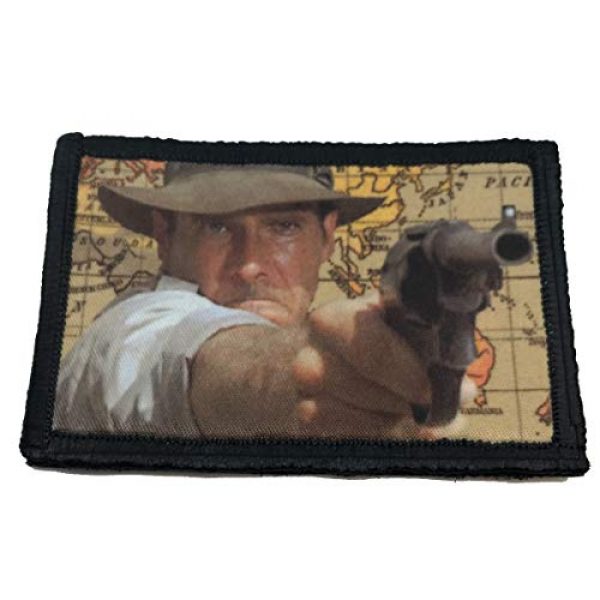 RedheadedTshirts Airsoft Morale Patch 1 Indiana Jones Pistol Morale Patch Funny Tactical Military 2x3"