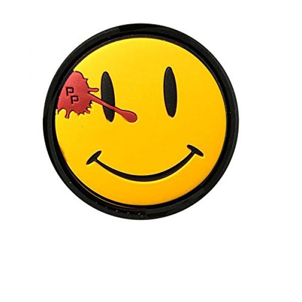 Patch Panel Airsoft Morale Patch 1 Patch Panel Watchmen Smiley PVC Rubber Tactical Morale Patch - Perfect Hook Backed Patches to be Added to Uniforms, Jackets, Backpacks