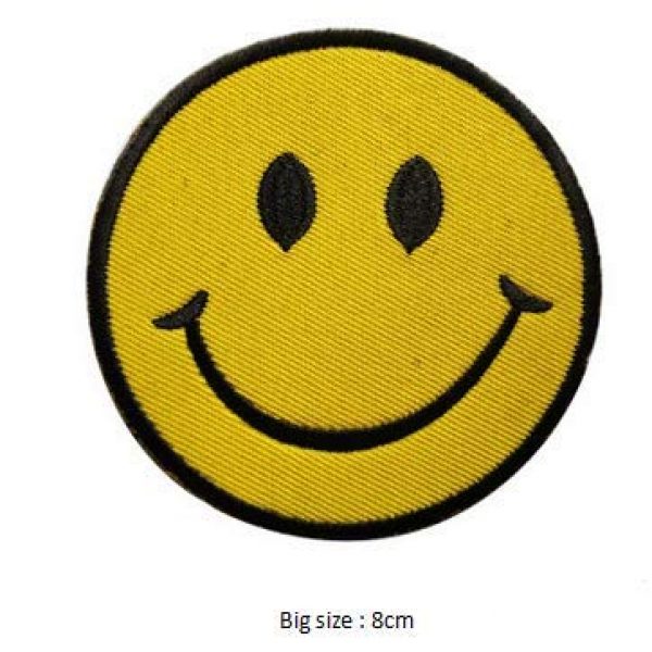 Tactical Embroidery Patch Airsoft Morale Patch 2 Smiley Face Tactical Embroidery Patch Hook & Loop Morale Patch Military Patch for Clothing Accessory Backpack Armband (2pcs)