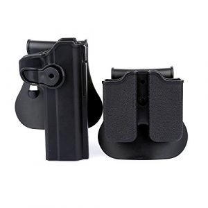 AUKMONT Tactical Pouch 1 AUKMONT Tactical Retention Roto Paddle Holster & Double Magazine Pouch for PT1911