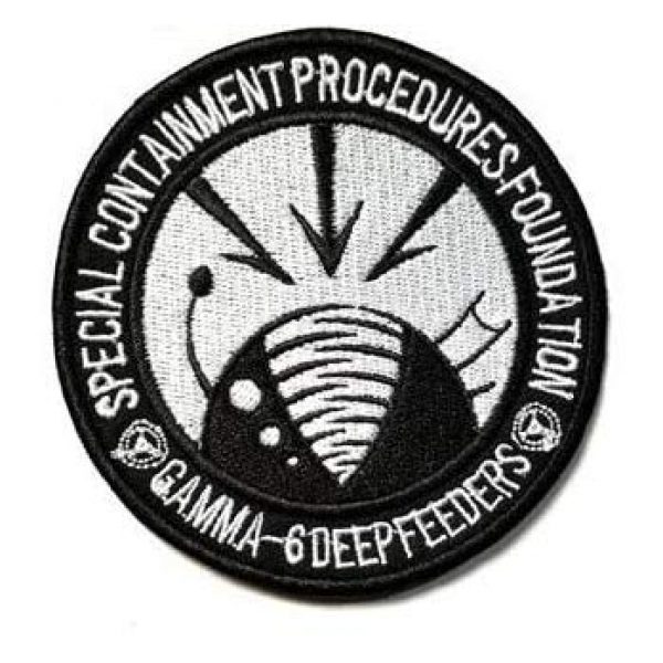 Tactical Embroidery Patch Airsoft Morale Patch 1 Gamma-6 Deep Feeders" Mobile Task Forces Special Containment Procedures Foundation SCP Tactical Embroidery Patch Hook & Loop Morale Patch Military Patch for Clothing Accessory Backpack Armband