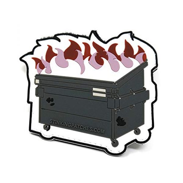 Stinking Patch Co. Airsoft Morale Patch 1 Elegant Dumpster Fire Morale Patch | PVC Rubber Tactical Patch | Funny Morale Patch