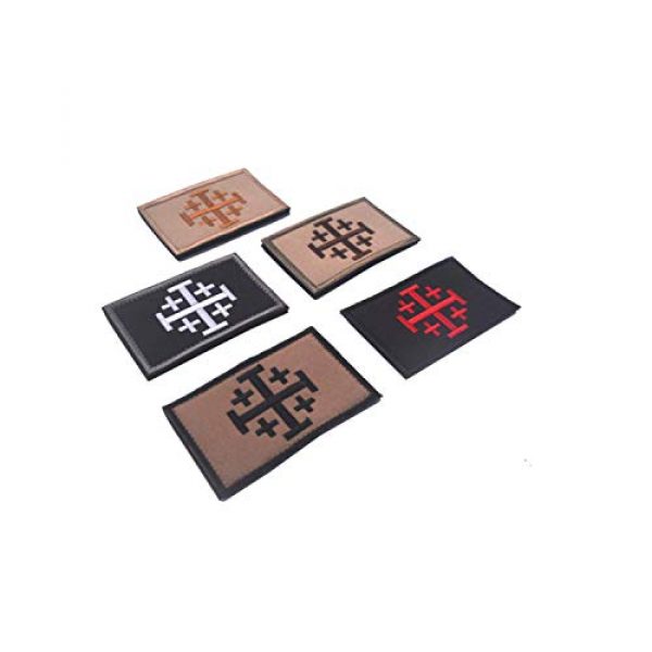 thumbnail image 2 of Jerusalem Cross Infidel Crusader Patch – Embroidered Hook Back – Ready To Wear 2 of 2