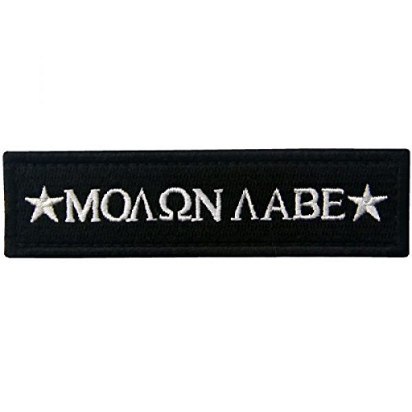 EmbTao Airsoft Morale Patch 1 Tactical Molon Labe Spartan Morale Fastener Hook & Loop Patch - Black