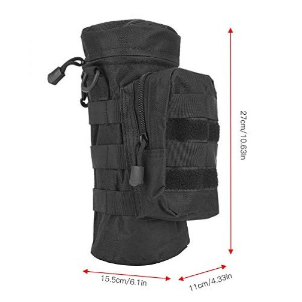 Alomejor Tactical Pouch 2 Alomejor Water Bottle Pouch Holder Portable Kettle Gear Molle Pack Bag with Zipper Opening Sports Bottle Carrier