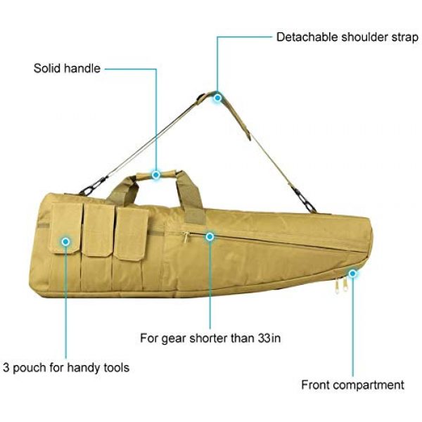 ODM Rifle Case 4 ODM 33IN Outdoor Padded Gear Bag Combat Training Gear Scabbard Fishing Tool Canvas with Shoulder Sling Strap