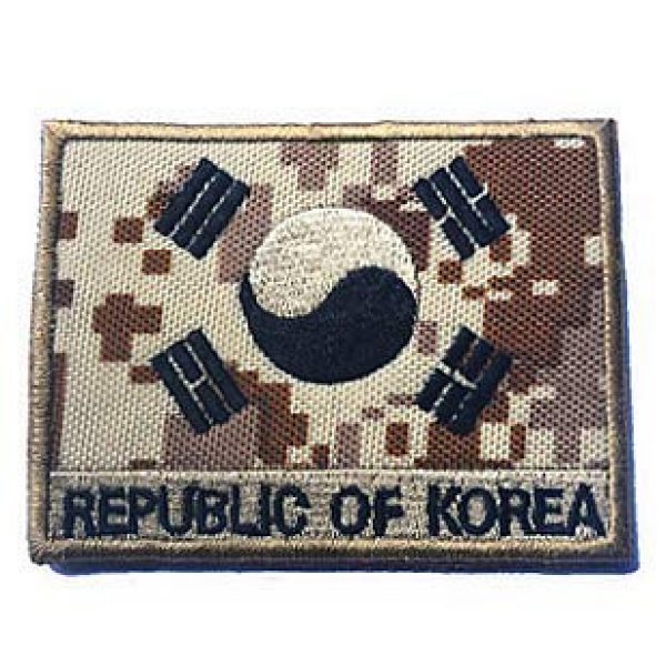 Embroidery Patch Airsoft Morale Patch 1 South Korean Flag Military Hook Loop Tactics Morale Embroidered Patch (color4)