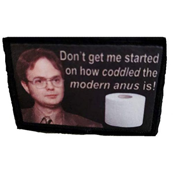 RedheadedTshirts Airsoft Morale Patch 1 The Office Dwight Schrute Anus Coronvirus Morale Patch. 2x3" Hook Patch. Redhaededtshirts Made in The USA