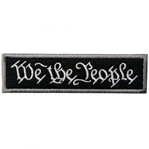 EmbTao Airsoft Morale Patch 1 We The People Tactical Embroidered Morale Applique Fastener Hook&Loop Patch - Black
