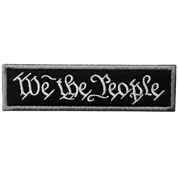 EmbTao Airsoft Morale Patch 1 We The People Tactical Embroidered Morale Applique Fastener Hook&Loop Patch - Black