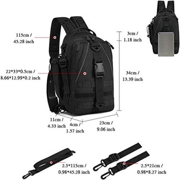ACOMOO Tactical Backpack 3 ACOMOO Tactical Backpack Multi-Functional Molle Sling Backpacks One Strap Shoulder Bag