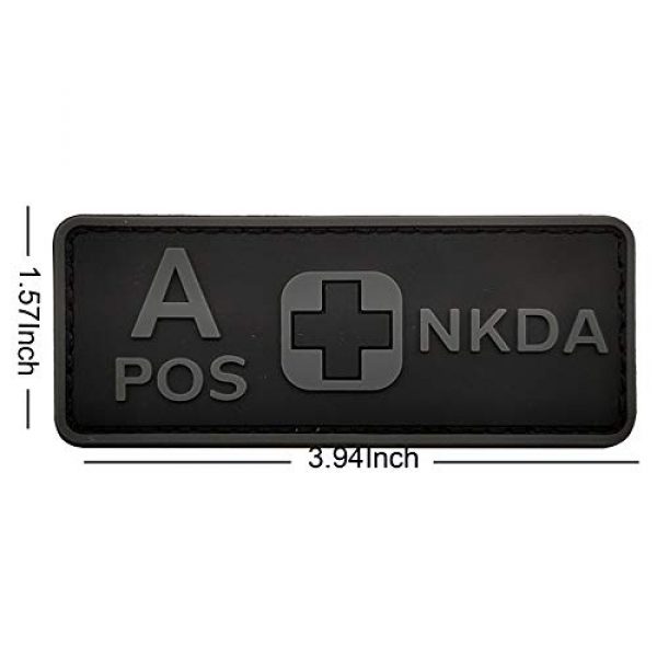 ODSP Airsoft Morale Patch 2 Tactical Blood Type A+ Positive POS PVC Rubber Patch, DIY Emblem Military Medic Morale Patches Medical Armband Badges, Hook-Fastener Backing, 3.94 x 1.57 Inch, Bundle 4 Pieces