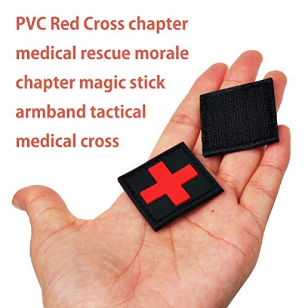 Pimoys Airsoft Morale Patch 3 6 Pieces Medic Cross Patch First Aid Morale Patches Tactical Medical Backpack Armband Insignia(Black-Red)