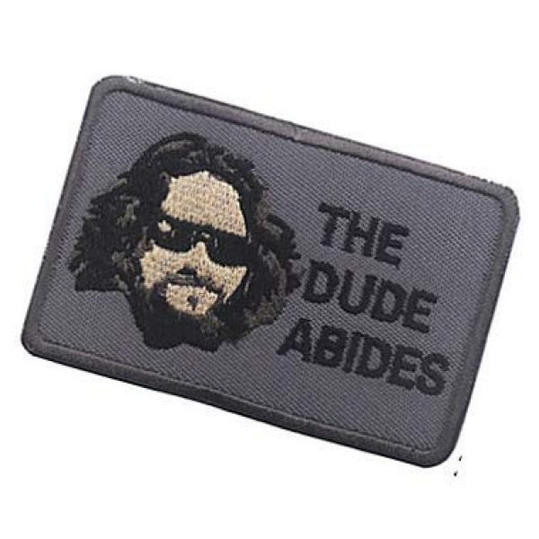 Embroidery Patch Airsoft Morale Patch 3 The Dude Abides,The Big Lebowski Patch Hook Loop Tactics Morale Embroidered Patch