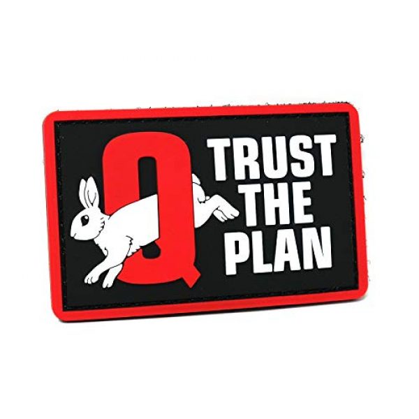 QANONPATCH.COM Airsoft Morale Patch 1 Q Rabbit Trust The Plan PVC Tactical Patch | QAnon | MAGA | QAnon Morale Patch