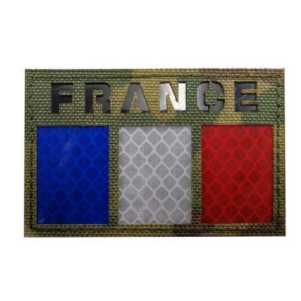 Tactical Embroidery Patch Airsoft Morale Patch 3 IR France Flag Infrared Reflective Tactical Embroidery Patch Hook & Loop Morale Patch Military Patch for Clothing Accessory Backpack Armband (4pcs)