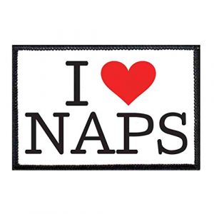 P PULLPATCH Airsoft Morale Patch 1 I Love Naps Typewriter Morale Patch | Hook and Loop Attach for Hats, Jeans, Vest, Coat | 2x3 in | by Pull Patch
