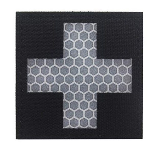 Tactical Embroidery Patch Airsoft Morale Patch 5 Reflective Medical Medic First Aid Red Cross Paramedic IR Tactical Embroidery Patch Hook & Loop Morale Patch Military Patch for Clothing Accessory Backpack Armband (6pcs)