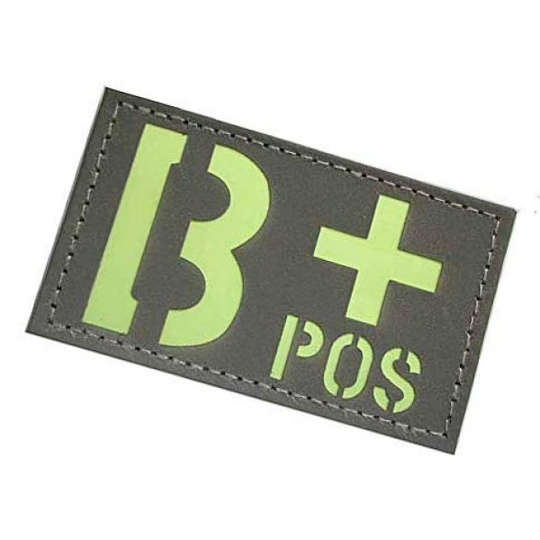 Embroidery Patch Airsoft Morale Patch 3 Glow in The Dark Blood Type Military Hook Loop Tactics Morale Patch (B+)