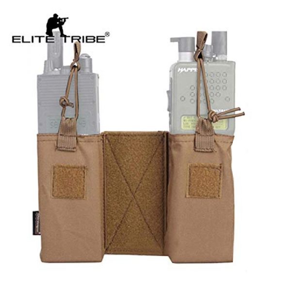 Paintball Equipment Tactical Pouch 2 Paintball Equipment MOLLE JPC MBITR Radio Pouch Set Utility Military Double Sub Bag Emerson (Coyote Brown)