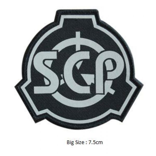 Tactical Embroidery Patch Airsoft Morale Patch 3 IR Special Containment Procedures Foundation SCP Infrared Reflective Tactical Embroidery Patch Hook & Loop Morale Patch Military Patch for Clothing Accessory Backpack Armband (2pcs)