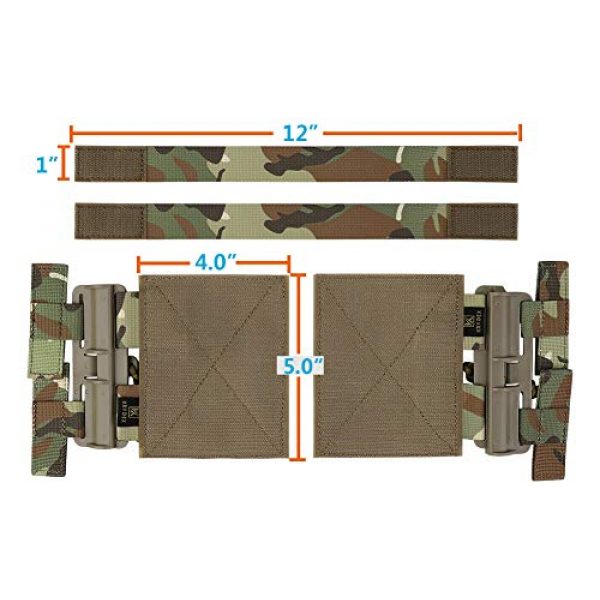 KRYDEX Tactical Pouch 4 KRYDEX Quick Release Buckle Set,Single Point Molle Quick Disconnect Side Entry Conversion with Hoop and Loop for JPC CPC NCP XPC 420 Vest (Multicam)