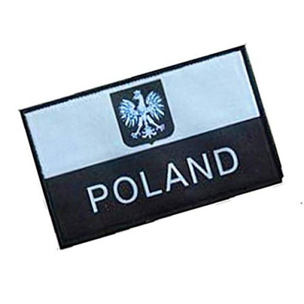 Fine Print Patch Airsoft Morale Patch 2 Polish Poland Flag Poland Eagle Military Hook Loop Tactics Morale Patch