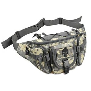 JFFCE Tactical Pouch 1 JFFCE Compact Tactical Waist Pack Bag Military Waist Pack Portable Fanny Packs Large Army Waist Bag for Daily Life Cycling Camping Hiking Hunting Fishing Shopping(Contains Patch)