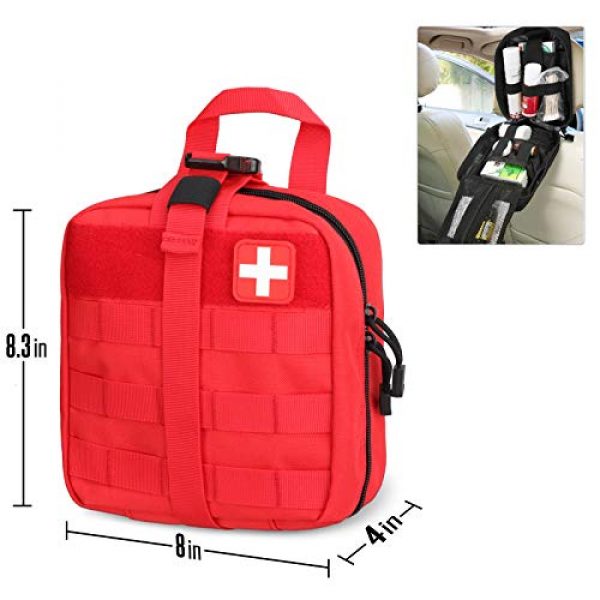 LIVANS Tactical Pouch 2 LIVANS Tactical First Aid Pouch, Molle EMT Pouches Rip-Away Military IFAK Medical Bag Outdoor Emergency Survival Kit Quick Release Design Include Red Cross Patch