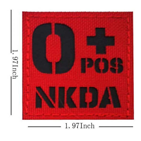 APBVIHL Airsoft Morale Patch 3 Infrared IR Reflective O POS O+ NKD O Positive Blood Type Patch, Tactical Morale Medical Patches with Hook and Loop Fastener Backing 1.97 x 1.97 Inch - 2 Pieces - No Known Drug Allergies