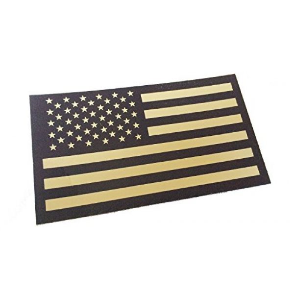 Empire Tactical USA Airsoft Morale Patch 1 Black and Tan Us Ir Infrared USA Flag Military Morale Reflective Patch