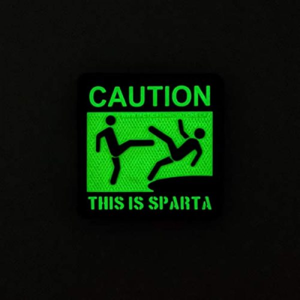 Tactical Innovations Canada Airsoft Morale Patch 3 PVC Morale Patch - This is Sparta 2"x2" - Glow in The Dark