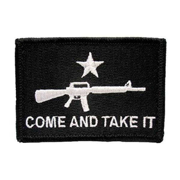 BASTION Airsoft Morale Patch 1 BASTION Morale Patches (Come and Take It, Black) | 3D Embroidered Patches with Hook & Loop Fastener Backing | Well-Made Clean Stitching, Military Patches for Tactical Bag, Hats & Vest