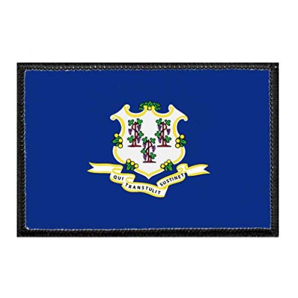 P PULLPATCH Airsoft Morale Patch 1 Connecticut State Flag - Color Morale Patch | Hook and Loop Attach for Hats, Jeans, Vest, Coat | 2x3 in | by Pull Patch