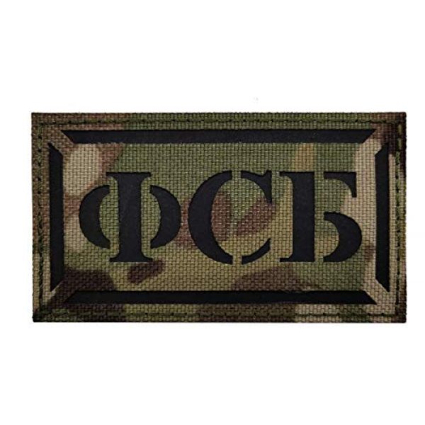 Tactical Embroidery Patch Airsoft Morale Patch 1 Reflective Russian"FSB" IR Tactical Embroidery Patch Hook & Loop Morale Patch Military Patch for Clothing Accessory Backpack Armband (color1)