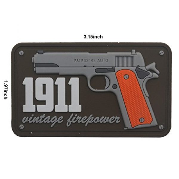 ODSP Airsoft Morale Patch 2 3D PVC 1911 Vintage Firepower Tactical Military Morale Fastener Hook Patch 2PCS