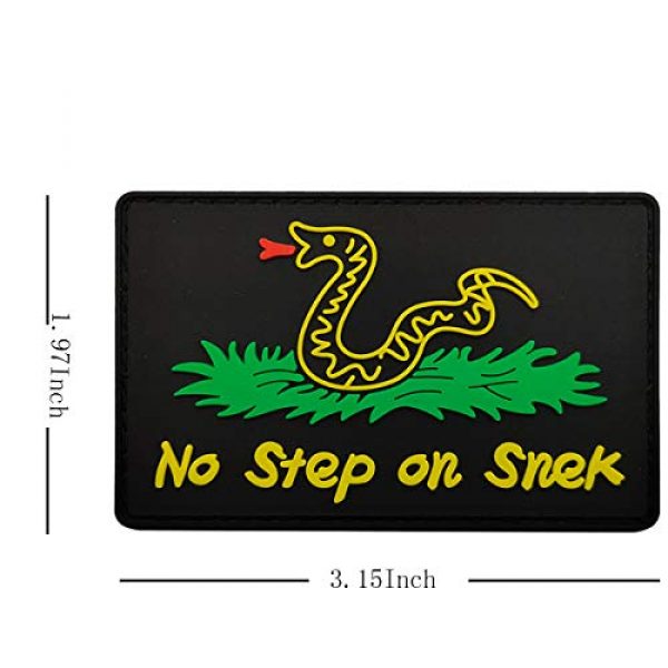 ODSP Airsoft Morale Patch 2 No Step On Snek Military Morale PVC Patch, Tactical Emblem Badges Appliques Hook and Loop Fasteners Backing, 3.15 x 1.97 Inch, Bubble of 2 Pieces