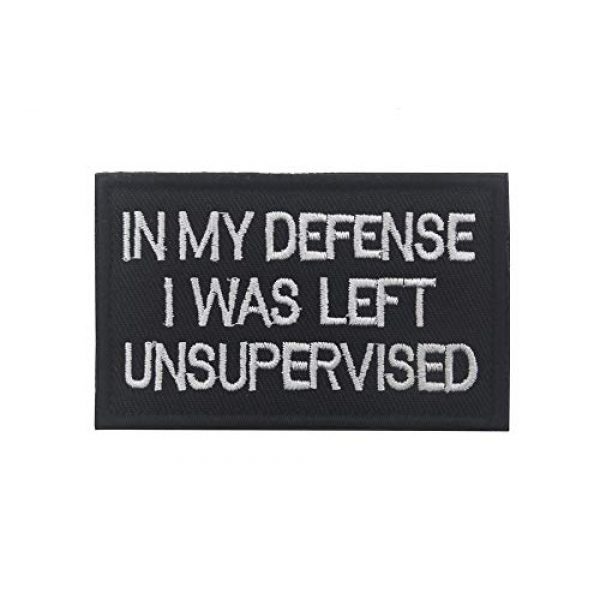 Ansellf Airsoft Morale Patch 3 in My Defense I was Left Unsupervised Patch,Tactical Military Army Gear,Tactical Combat Bagde Military Hook Embroidered Patch Set Hook/Loop Backing