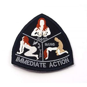 DREAM ARMY Airsoft Morale Patch 1 Mil-Spec Monkey IMMEDIATE ACTION morale patch hook backing tap rack bang