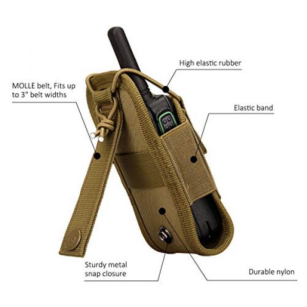 SINAIRSOFT Tactical Pouch 4 SINAIRSOFT Nylon Radio Holster, Universal Radio Case Lightweight Military Interphone Storage Bag Pouch for Molle System Walkie Talkies Holster Accessories